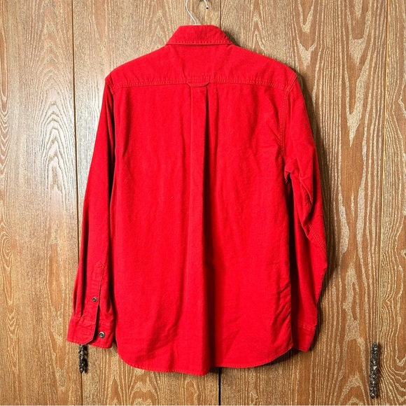Eddie Bauer Flannel Shirt Mens S Long Sleeve Button Down Outdoor 100% Cotton Red - Picture 9 of 9